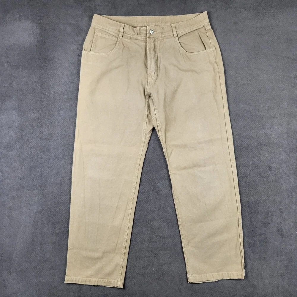 Gramicci G1 Vintage Series Pants Mens 36x32 Khaki Cotton Canvas Climbing No Belt